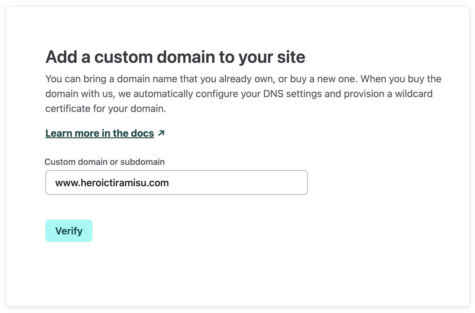 Adding the custom domain in Netlify
